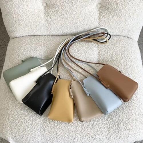 2021 New Womens Bag Mini Crossbody Phone Bag Solid Color PU Leather Youth Shoulder Bag Casual Ladies Purse Bag Whole Sale