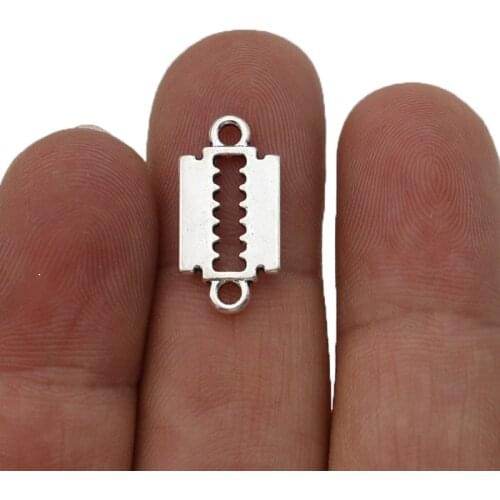 20pcs Tibetan Silver Plated DIY Blade Charms Pendants for Bracelet Jewelry Making Accessories Handmade Craft 20X10MM