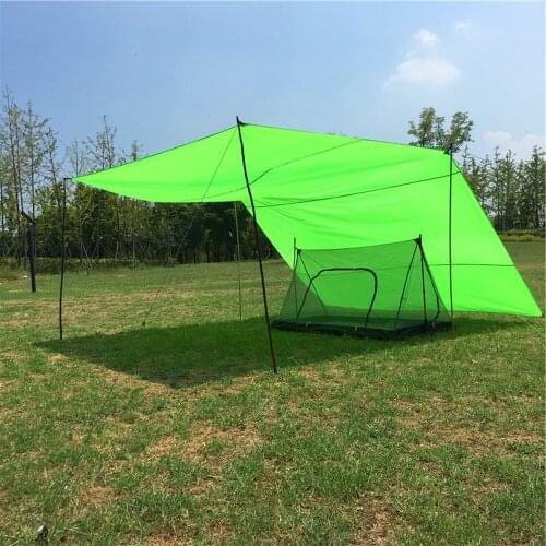 WJ Outdoor Sun Shelter Waterproof Big Size Polyester Tarp, 4*5M Rain Fly travel Forest Camping Tarp