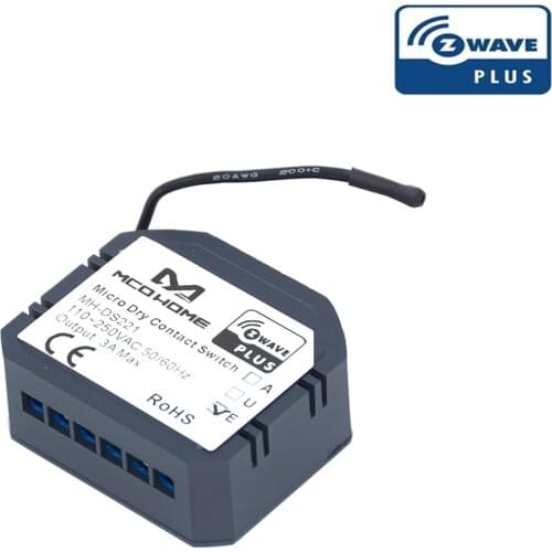 Z-Wave Micro Dry Contact Switch COM NO NC Wiring MCO Home MH-DS221 For Wall Boiler Automatic Door