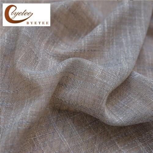 [byetee] Imitation Linen Window Curtain Fabrics Yarn Voile Tulle Kitchen Sheer Organza Curtains For Bedroom Living Room Drapes