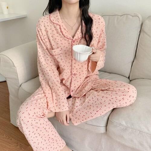 Home Service Suit Autumn New Long Sleeved Women Pajamas Set Fashion Print home Wear Women Long Pant Pyjamas Sets Nightwear
