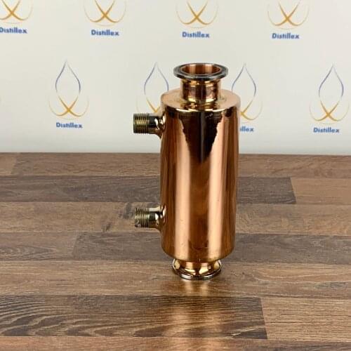Clamp 1.5" (38mm) OD64mm Copper Condenser, Dephlegmator, Reflux, Distiller Condenser. L-210mm