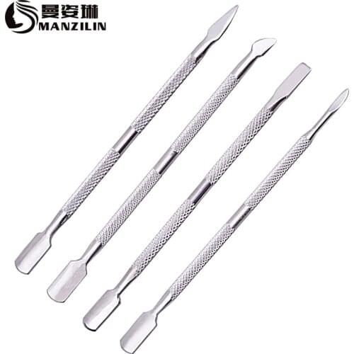 1pcs Double Head Stainless Steel Cuticle Nail Pusher Dead Skin Removal Nail Care Tool Portable Durable Remover Manicure Tool