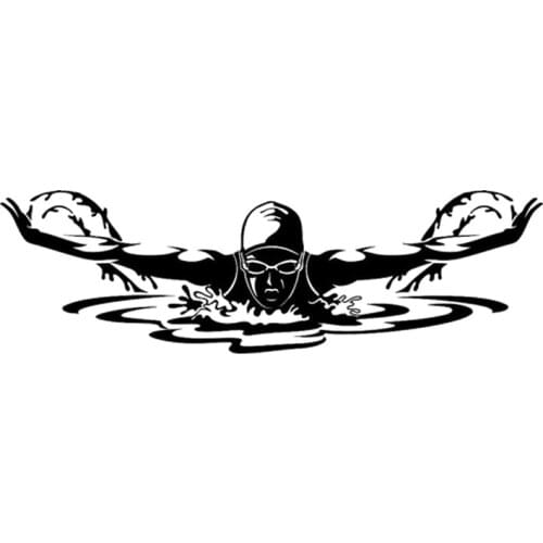 17.6CM*5.3CM Fashion Swimmer Athlete Vinyl Decal Car Sticker Decor Silhouette S9-0677