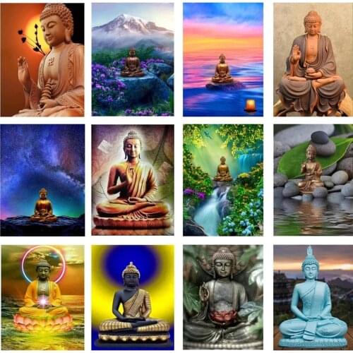 5D DIY Diamond Painting Buddha Cross Stitch Kit Full Drill Embroidery Mosaic Religion Picture Of Rhinestones Gift Home Decor
