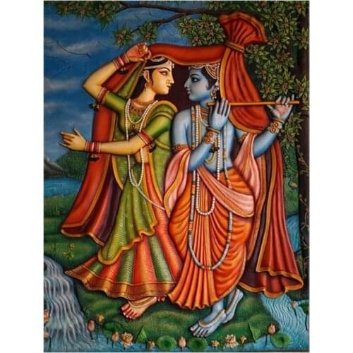 Full Square/round Drill 5D Diy Diamond Painting Hindu Gods Sri Krishna Radha 3D Diamond Embroidery Cross Stitch Home Decor Gift