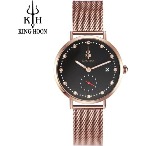 Watches Women Luxury Brand Watch KING HOON Quartz Wristwatches Fashion Sport Full Steel Dive 30m Casual Watch relogio feminino