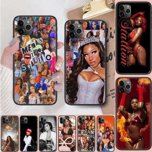 Megan Thee Stallion Rapper Phone Case Cover Hull For iphone 5 5s se 2 6 6s 7 8 12 mini plus X XS XR 11 PRO MAX black 3D cover