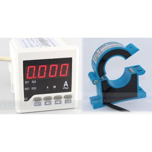 AC 0-100A digital AC ampere meter 100A current meter with current transformer
