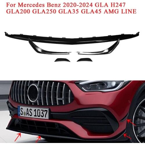 For Mercedes Benz 2020-2024 GLA H247 GLA200 GLA250 GLA35 GLA45 AMG LINE Car Front Bumper Splitter Lip Spoiler Air Vent Cover