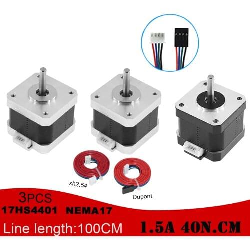 3pcs 17HS4401 Step Motor Driver 3d printer motor 4 lead Nema17 Stepper Motor 42 motor Nema motor 42BYGH 1.5A motor for CNC XYZ