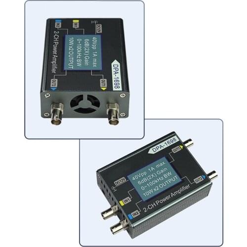 DPA-1698 High Power Dual Channel DDS Function Signal Generator Power Amplifier DC Power Amplifier 40V 0-100KHz EU/US Plug