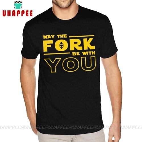 Ethereum Fork May The Fork Be With You Shirt S-6XL Boys Geek Custom Short Sleeve Tees