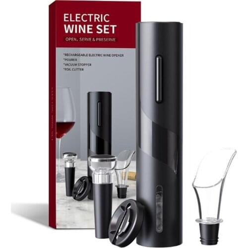 Electric Wine Bottle Opener Corkscrew Foil Cutter Set Automatic Bottle Opener for Red Wine Kitchen Tool Can Opener