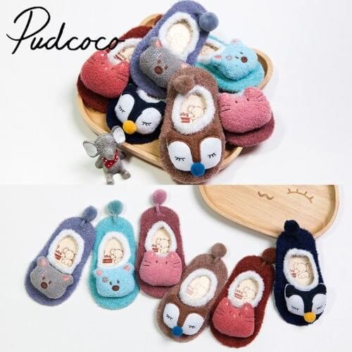 Helen115 Lovely Baby Girl Boy Anti-slip Socks Cartoon Newborn Slipper Shoes 0-5years