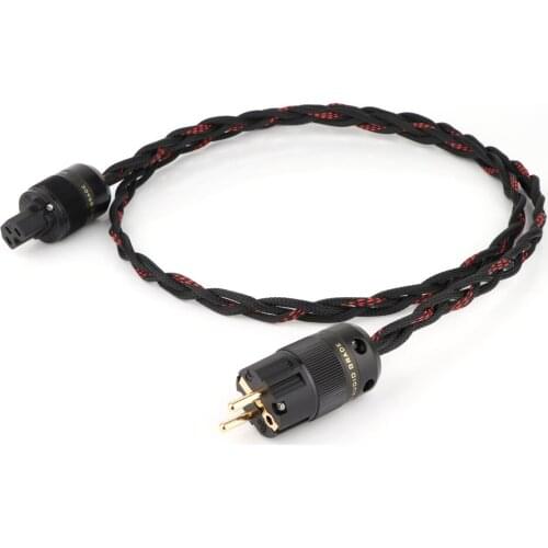 Hi-end 7N OFC Pure copper EU version power wire hifi audio schuko AC power cable with Gold plated European connector plug