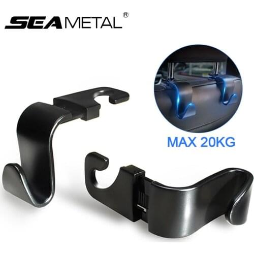 4pcs Car Headrest Hooks Stretchable Seat Back Hanger for Bags Handbags Clothes Multifunctional Universal Clips Bracket 20kg Max