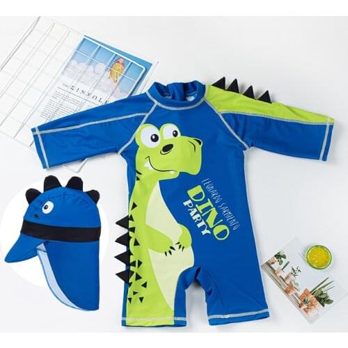 Swimwear Child 3D Dinosaur One Piece Jumpsuit Swimsuit Boy Short Sleeve UPF50+ Bathing Suit for Baby Beach Wear Swimming Suits