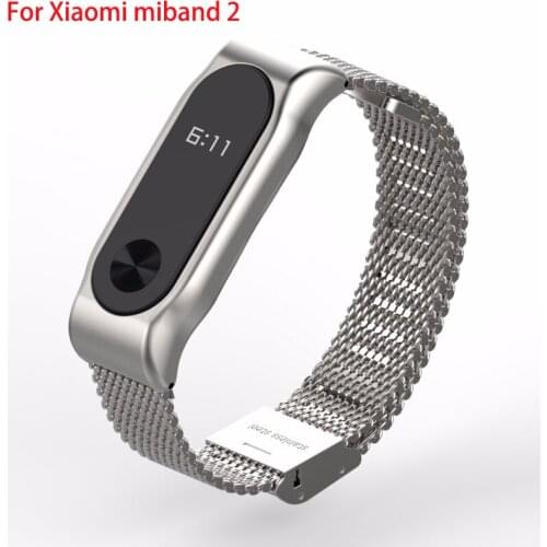 Magnetic Milanese Metal Strap for Xiaomi Mi Band 2 Screwless Easy Disassembly Stainless Steel Mesh belt for MiBand 2 Wrist Strap