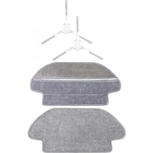 Mi Robot Styj02ym Compatible 2 Pcs White Side Brush and 2 Pcs Fiber Cloth