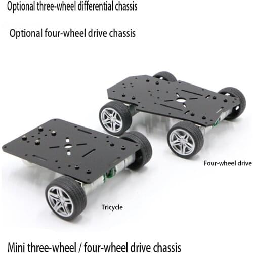Mini three-wheeled four-wheeled car, four-wheel drive smart chassis, smart car chassis
