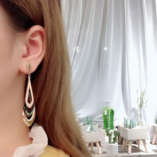 316L Stainless Steel Fashion High-end Feast Accessories Jewelry Tricolor Lovers Drop Shape Drop Earrings For Women Piercing