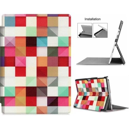 Fashion PU Leather Case For Surface Pro 4 Case Flip Stand Cover Smart Case For Microsoft Surface Pro 6 Pro 5 Pro 4 Case