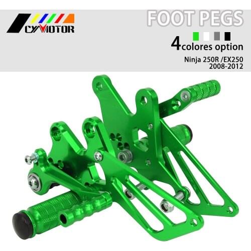 Motorcycle CNC Adjustable Foot Pegs Footpeg For KAWASAKI NINJA250R NINJA 250R 2008 2009 2010 2011 2012 09 09 10 11 12