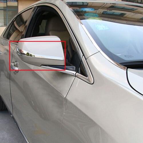 BBQ@FUKA Chrome Silver Stainless Car Rearview Mirror Cover Trim Strip For Cadillac XTS 2015-2017