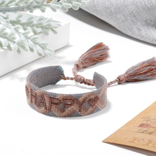 New Exquisite Embroidery Hand-woven Bracelets for Women Tassel Friendship Couple Wedding Handring Jewelry