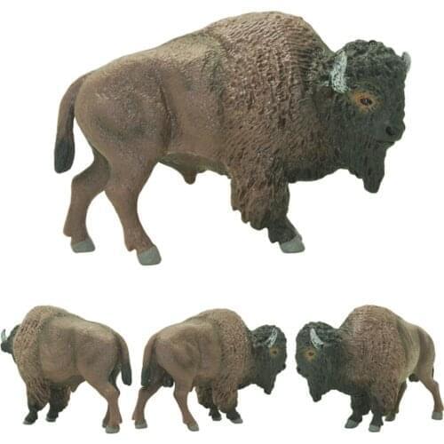 Original Genuine Wild Life Zoo Animal Model American Bison Figures Collectible Figurine Kids Educational Boy Toys Children Gift