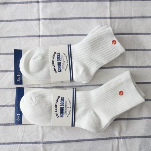Autumn Winter Boys Socks White Black Soft Warm Breathable School Socks Girls Pure Socks 3pairs For 3-12Y Kids High Quality