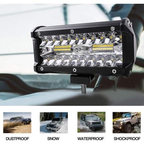 7 Inch 120W Combo Led Light Bars Spot Flood Beam 4x4 Spot 12V 24V 4WD Barra LED Headlight For Auto Boats SUV ATV iLight
