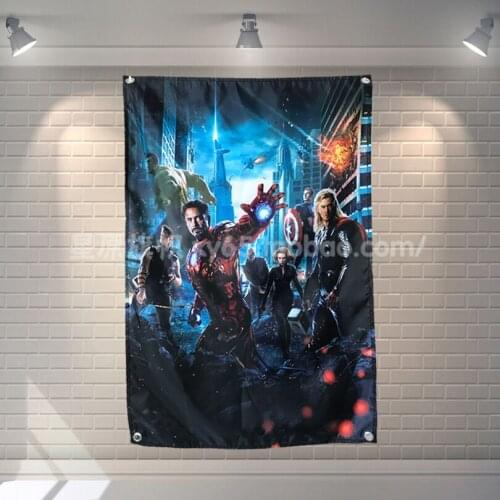 "Avenger Alliance" Movie Banners Hanging Flag Poster Wall Sticker Cafe Restaurant locomotive club Live Background Decoration