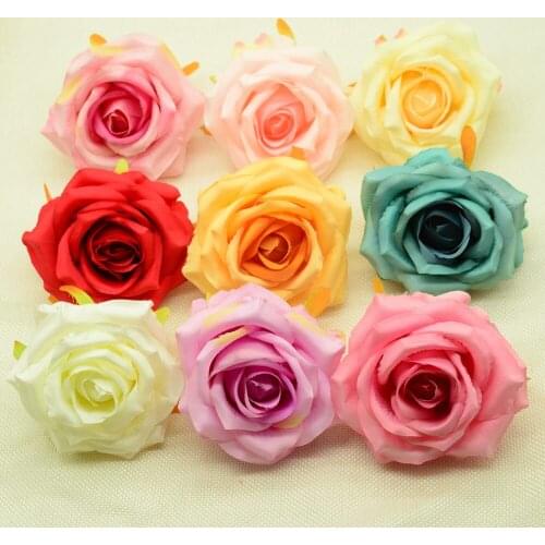 10pcs Silk roses Artificial flowers for home wedding decoration accessories diy Valentines Day gifts box fake plastic flowers