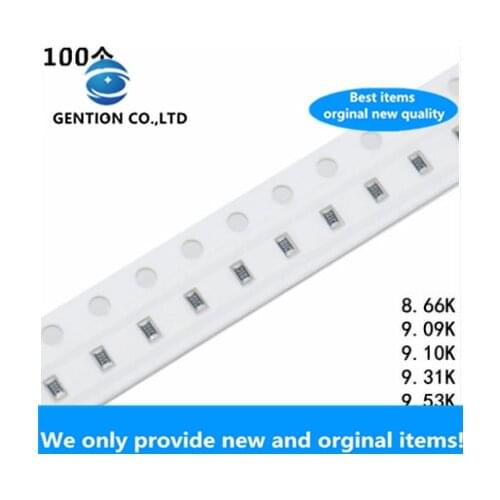 200pcs 100% new and orginal 0603 8.66K/9.09K/9.1K/9.31K/9.53K/9.76K/10K 1% chip resistor