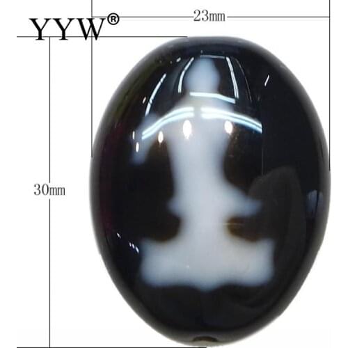 23x30x9mm Kuanyin Natural Tibetan Dzi Beads Flat Oval Kuanyin & Two Tone Tibetan Beads For Making Diy Jewelry Bracelet Necklace