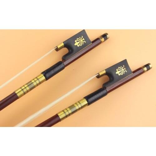 3pcs New PRO Brazilwood 4/4 full size Violin Bow ebony frog inlaid copper flower