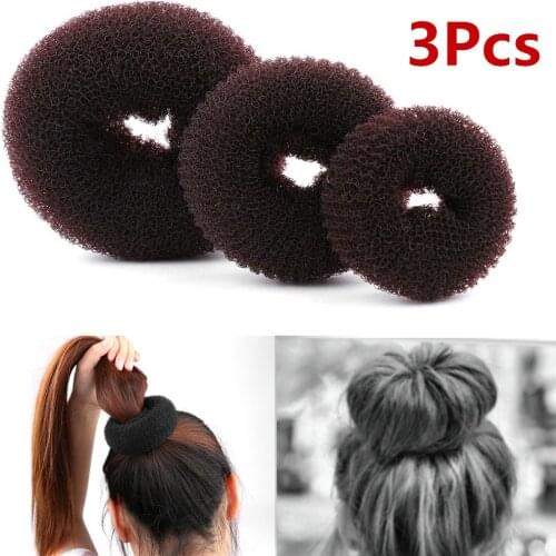3PCs Size S/M/L New Fashion Women Lady Magic Shaper Donut Hair Ring Bun Accessories Styling Tool Hair Accessories