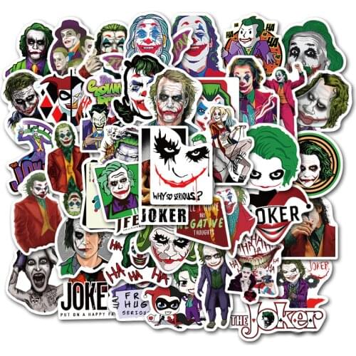 50PCS/lot Joker Sticker Super Villain Movie Anime Cartoon Pegatina For Luggage Skateboard Motorcycle Bicycle Cool Stickers