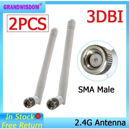 2pcs 2.4GHz WIFI Antenna 2dBi-3dbi Aerial SMA Male connector wi fi antena 2.4 ghz antenne wi-fi for Wireless Router antenas