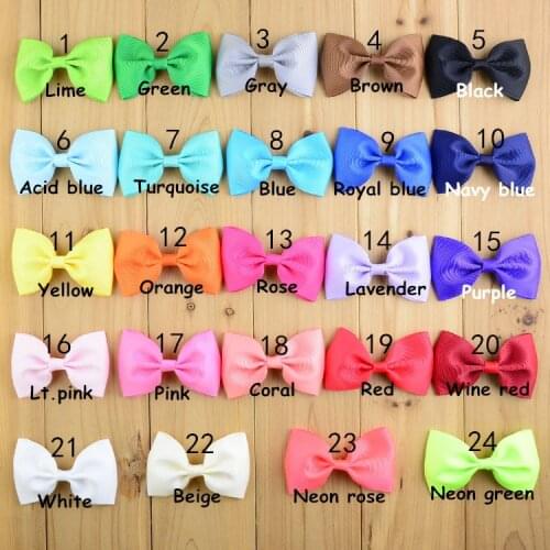 120pc/lot 8x5CM Ribbon hair bows Grosgrain Bows Girls DIY Hair bows kids children headwear hair accessories 24colors