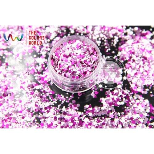 HH123-309 Mix Colors Hexagon and Heart Shape Glitter Sequins for nail art DIY decoration and Holiday decorations