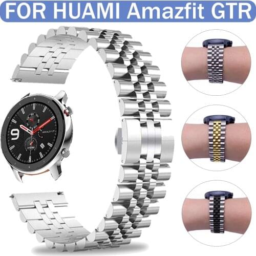 Stainless Steel Wrist Band for Huami Amazfit GTR 42/47mm Watch Metal Strap for Amazfit Watch Bracelet Accessories 20/22mm Bands