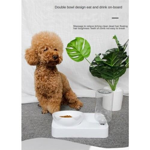 Double Bowl Pet Corner Neck Protect Cat Water Dispenser Sturdy and Anti-Fall food grade material