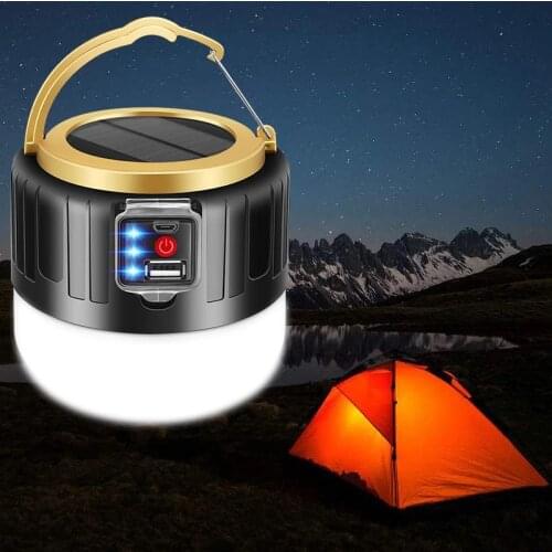 Solar Camping Light USB Rechargeable Super Bright Searchlights LED Work lighting Portable Lamp Night Lantern Emergency Camp Bulb