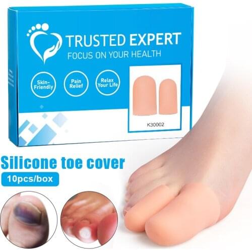 Foot Care Tools（10pcs）Corns Toe Protective Sleeve Health Care Big Toe Guard Soft Silicone Breathable Health Care（Skin Color