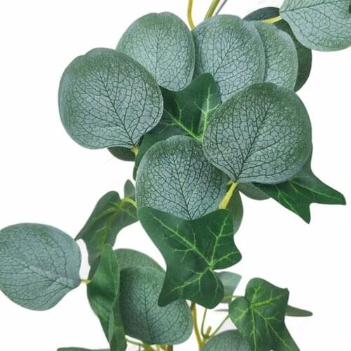 Balcony Artificial Eucalyptus Garland For Wedding Fake Eucalyptus Leaves Grey Green