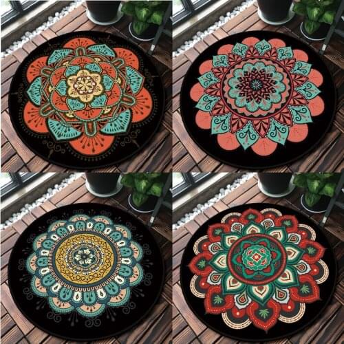 Round Mandala Carpet Ethnic Living Room Nordic Computer Chair Floor Mat Anti-slip Mat Bedside Bedroom Romantic Home Decoration